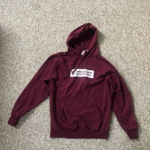 Burgundy hoodie Film school